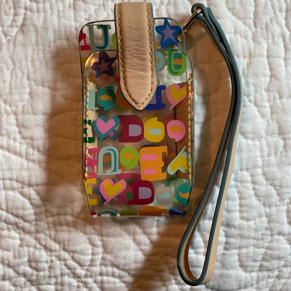 Dooney & Bourke Small PU Flip Phone Case Scribble Vintage Collector Item